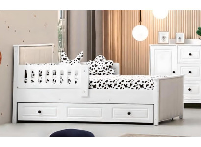 Childrens bed Wooden bed Functional bed Extendable Bed 200 Wood White