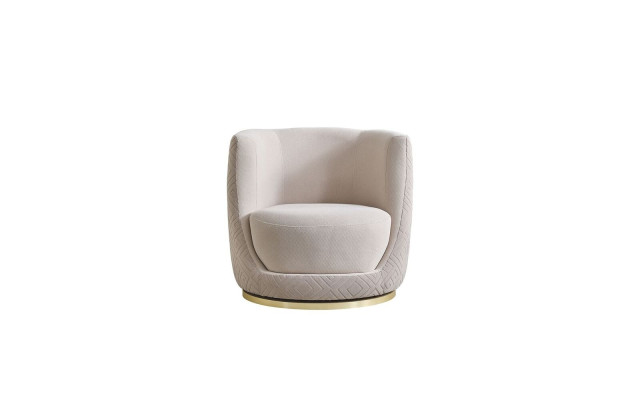 Beige Living room Armchair Designer Upholstered furniture Elegant lounge single-seater