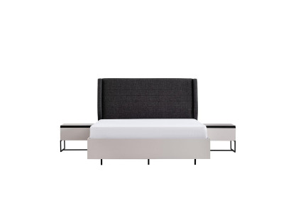Complete e bedroom furniture Double bed Wood 3-piece Design White Bed Set