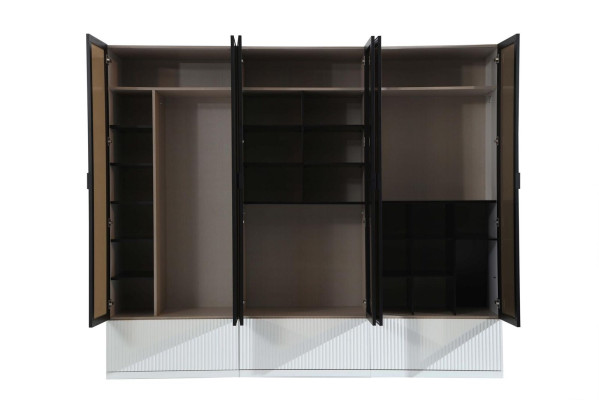 Wardrobe Wardrobe Wood Modern White Mirror Clothes Bedroom