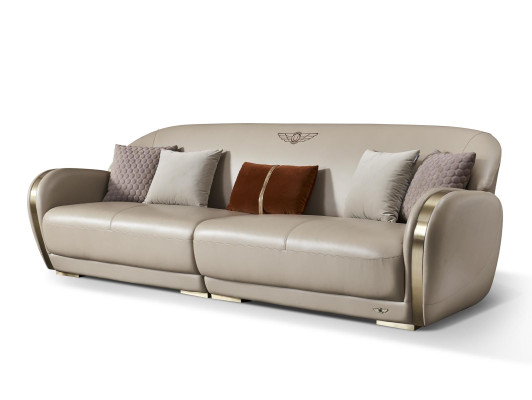 Stylish Taupe Sofa set Upholstered Sofa Set 3+2 Leather Couches Living room Furniture