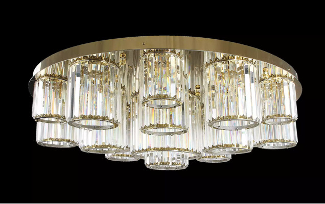 Round Chandelier Ceiling light Luster Ceiling lamp Living room Gold