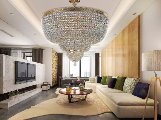 Luxury Ceiling light Luster Lamp Chandelier Crystal Gold 100cm