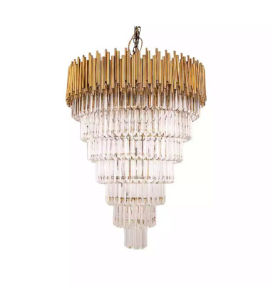 Chandelier Luster Ceiling Light Luxury Ceiling lamp Crystal Gold Cone
