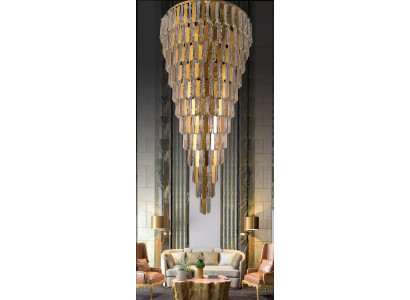 Chandelier ceiling light Gold Ceiling lamp Luster Crystal 80cm drops