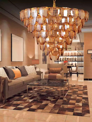 Chandelier Classic Lamp Living room gold-colored Crystal Ceiling light