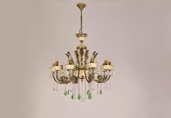 Luxury Chandelier Ceiling lamp Luster Light fixture Lamp Brown Crystal 80cm