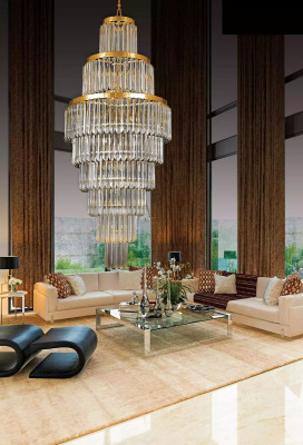 Ceiling chandelier Luxury Gold Chandelier Ceiling lamp Luster Crystal XXL