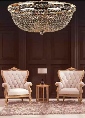 Round Crystal Light fixture Ceiling lamp Luxury Chandelier Ceiling Light Gold Chandelier