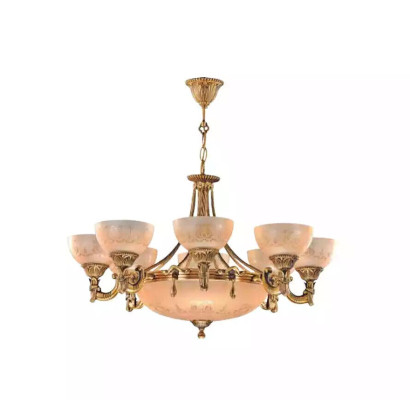 Chandelier Ceiling lamp Ceiling Light Lamp Chandelier Glass Gold Beige