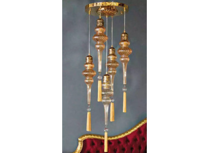 Luster Round Ceiling Light Chandelier Ceiling lamp Lamps Glass Gold