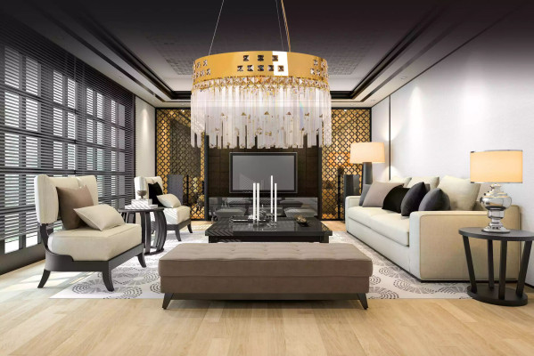Beautiful BrassCrystal Chandelier new chandelier living room luxury gold