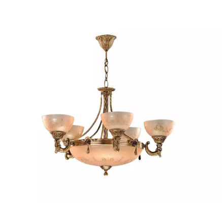 Chandelier Ceiling lamp Chandelier Ceiling Light Lamp Glass Gold Beige