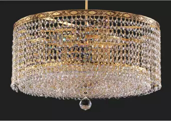 Chandelier Ceiling Light Luxury Gold Chandelier Round Ceiling lamp Crystal Art