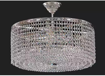 Round Ceiling lamp Luxury Silver Chandelier Luster Crystal