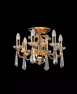 Golden Crystal Ceiling lamp Classic Gold glass crystal chandelier