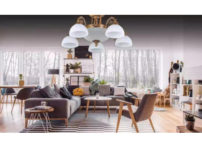 Lamps Ceiling Light Chandelier Chandelier White Ceiling lamp Glass Gold