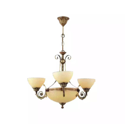 Ceiling chandelier Lamp Ceiling lamp Chandelier Chandelier Glass Beige Art