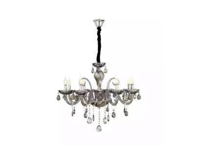 Chandelier Smoke Crystal in the living room new chic luxury home