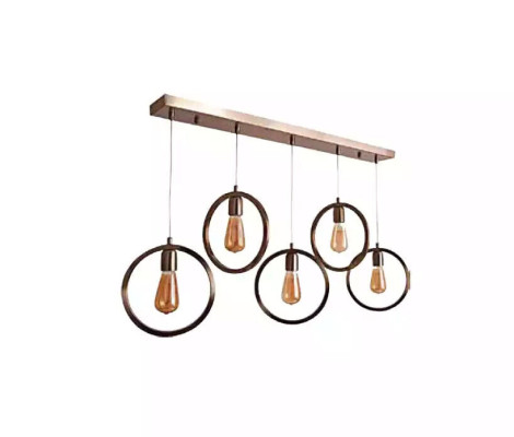 Pendant light Black chic Ceiling lamp 70x90cm Living room Light fixture