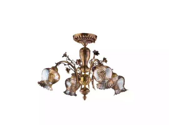 Ceiling chandelier flowers chandelier Chandelier Ceiling lamp Lamp Glass Brown
