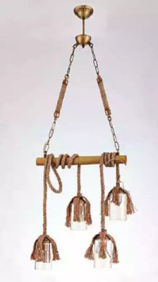 Lamp Bamboo Ceiling Chandelier Chandelier Chandelier Ceiling lamp Glass Brown