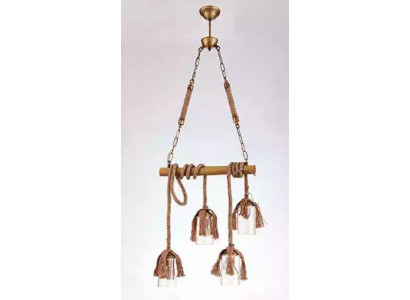 Lamp Bamboo Ceiling Chandelier Chandelier Chandelier Ceiling lamp Glass Brown
