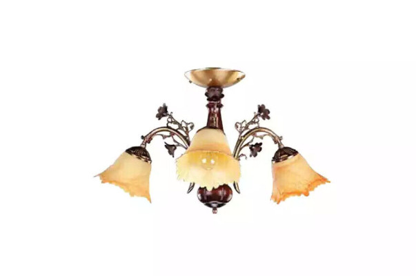 Ceiling lamp flowers ceiling chandelier chandelier chandelier lamp glass brown