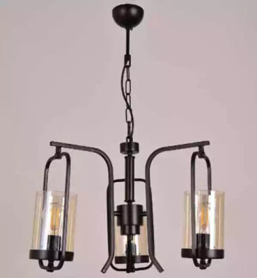 Loft Living room Ceiling lamp Luster Glass Bedroom Black hanging lamp