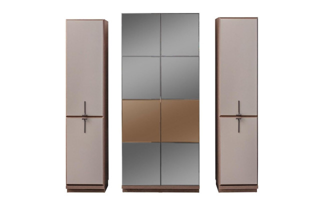Beige bedroom cupboard designer wood wardrobe glass cupboard new