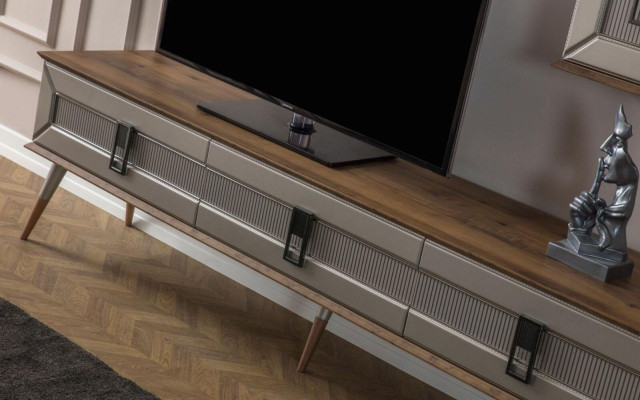 Designer Living room Suite TV lowboard Wood shelves Coffee table TV cabinet new