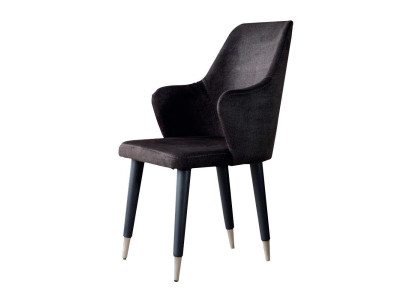 Gray Dining room Chair set designer upholstered chairs 6 pieces. Textile chairs