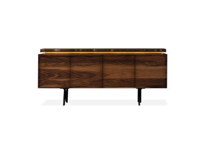 Designer Brown Wood Chest of drawers Luxurious Sideboard Dining room Wooden Cabinet