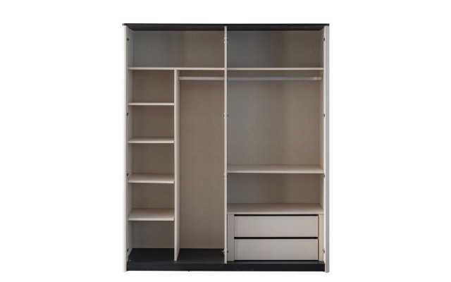 Gray bedroom cabinet designer mirror cabinet Wood Wardrobe