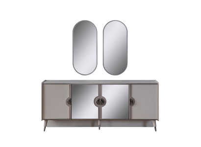 Gray Furniture Suite Designer 4-door sideboard exclusive Mirror 3-piece