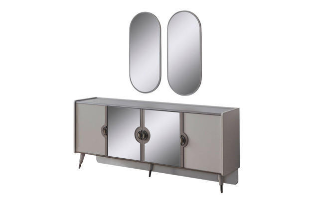 Gray Furniture Suite Designer 4-door sideboard exclusive Mirror 3-piece