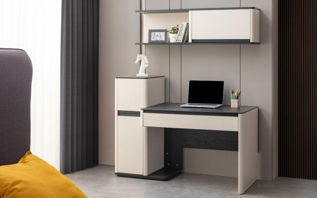 White Modern Desk Designer Children Computer Desk Wall Cabinet