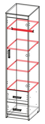 Wardrobe Wardrobe Wall Unit Bedroom Youth Room Choice of color new