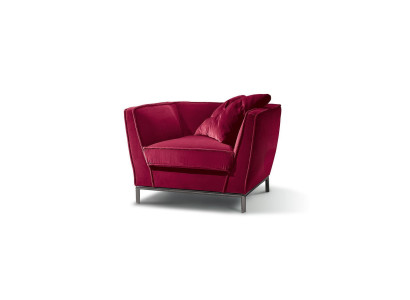 Luxury Single Seater Armchair Red Upholstery Relax Design Italian Furniture Prianera new