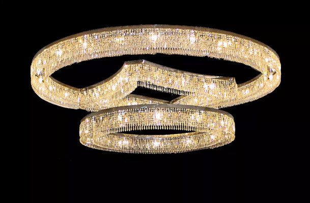 Chandelier from chrome-plated stainless steel Crystal in foyer luxury new
