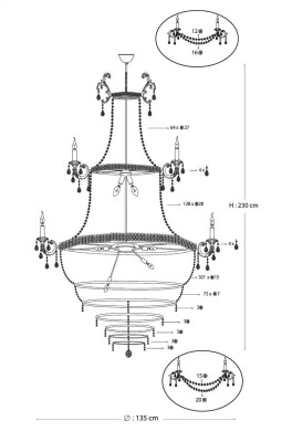 Lamps Light fixture Chandelier Crystal lamp Lamps Ceiling light Lamp 135x230