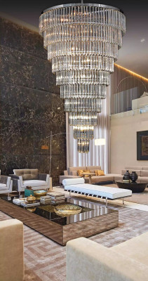 Chandelier Ceiling Light Silver Ceiling lamp Luster Crystal xxl Light fixture