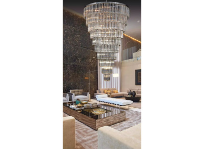 Chandelier Ceiling Light Silver Ceiling lamp Luster Crystal xxl Light fixture