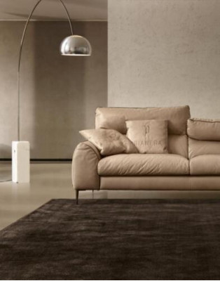 Living room Leather Sofa Beige Two-seater Design Sofas Upholstery Sofas 2 Seat Prianera