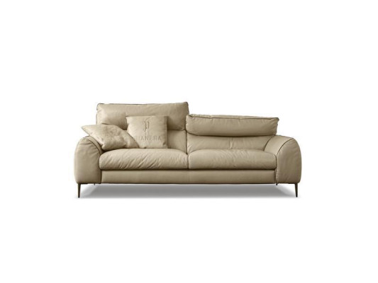 Living room Leather Sofa Beige Two-seater Design Sofas Upholstery Sofas 2 Seat Prianera
