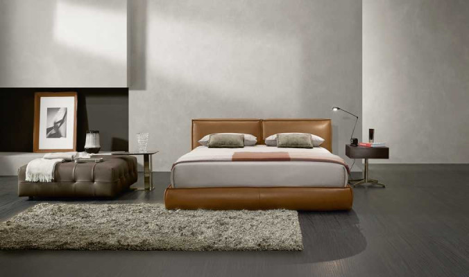 Double bed Upholstery Bed Luxury Bedroom Beds Double Bed Frame Brown Furniture