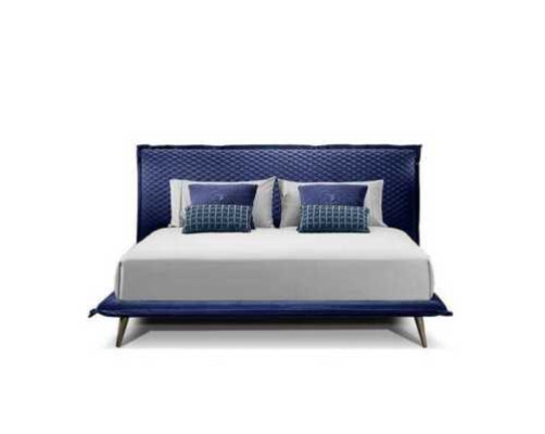 Double bed Beds Bed Frame Bed Wood Bedroom Blue Classic Prianera new