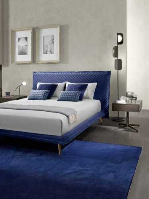 Double bed Beds Bed Frame Bed Wood Bedroom Blue Classic Prianera new