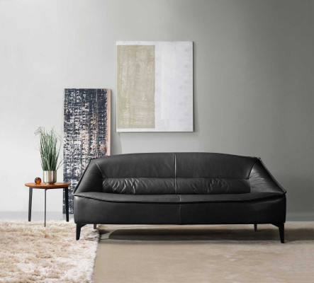Three Seater Luxury Sofa 3 Seater Sofas Seat Leather Design Couch Furniture Style Black