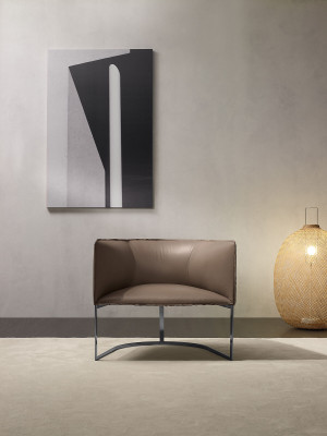 Luxury Design Furniture Gray Prianera Style Design Leather Armchair Living room Lounge